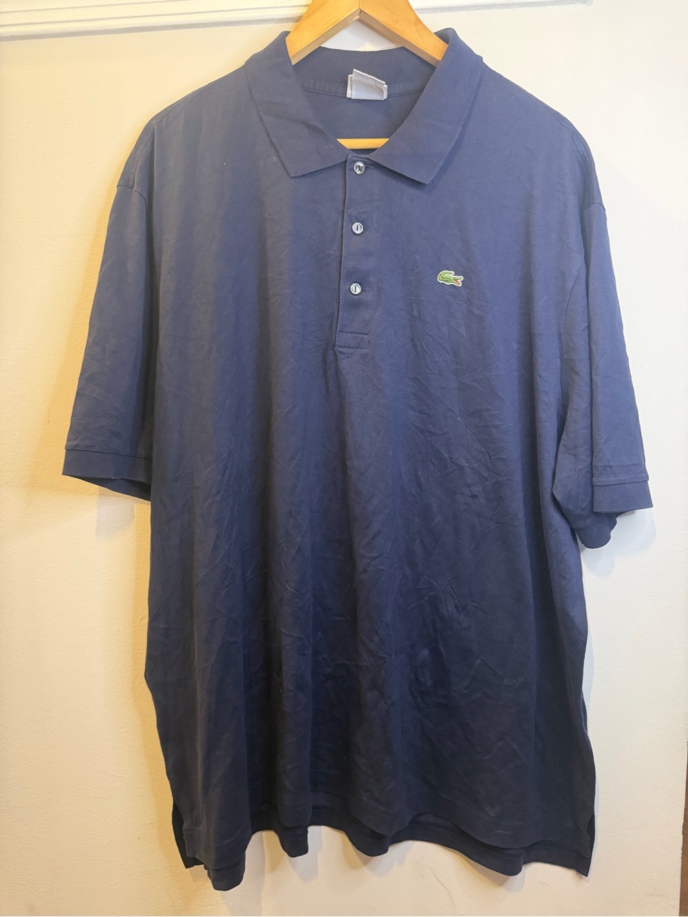 Lacoste Men's Cotton Navy Polo with Signature Crocodile